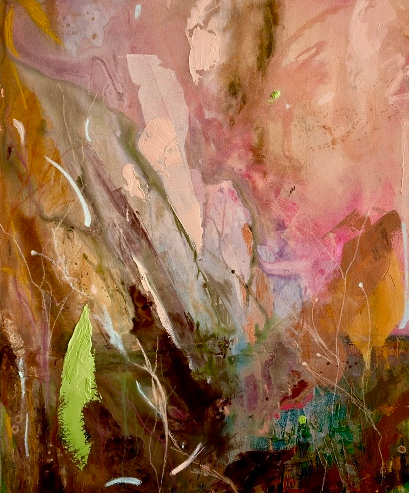 Bloom in Ember original floral abstract painting by Australian artist Anakita Escalante