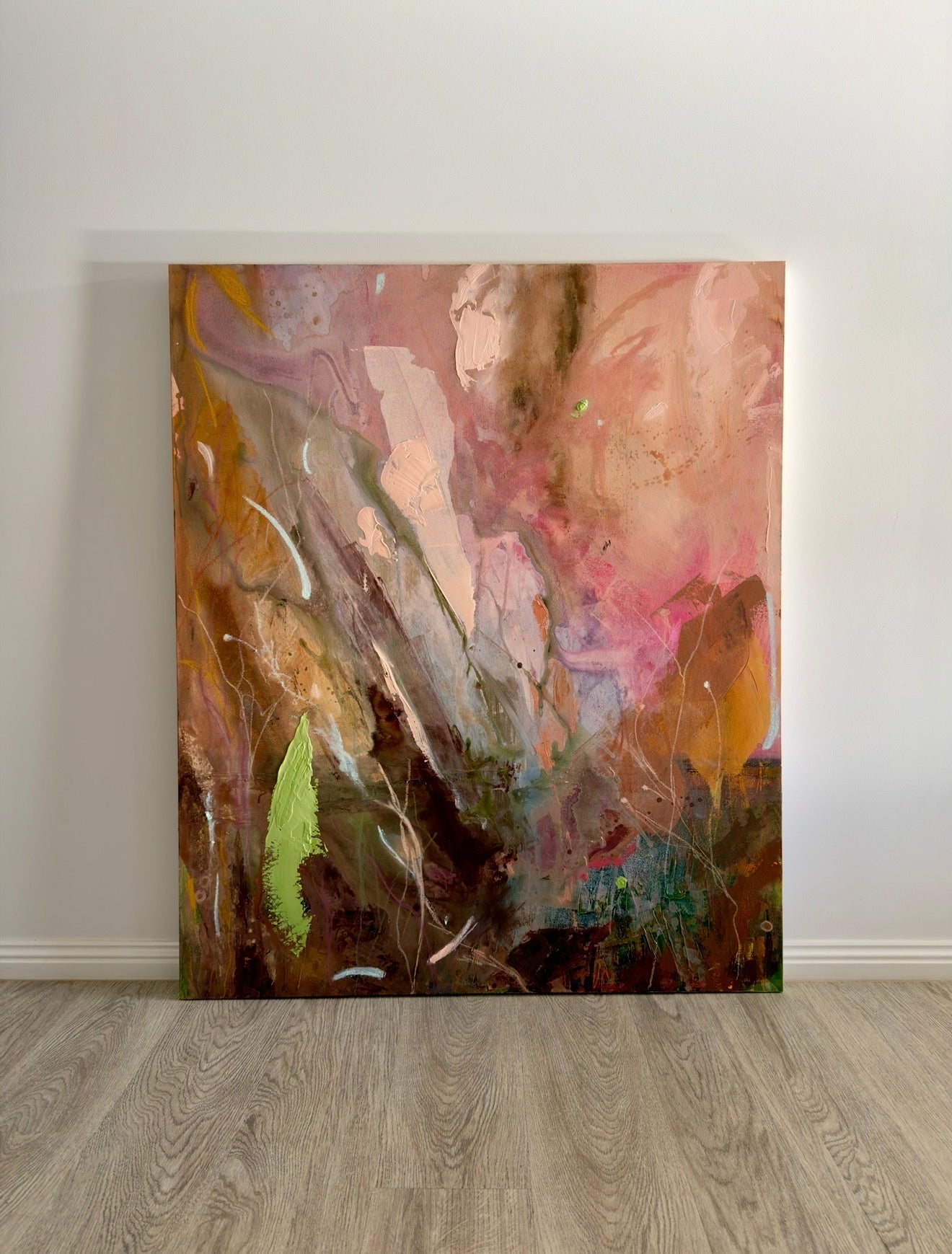Bloom in Ember original floral abstract painting by Australian artist Anakita Escalante
