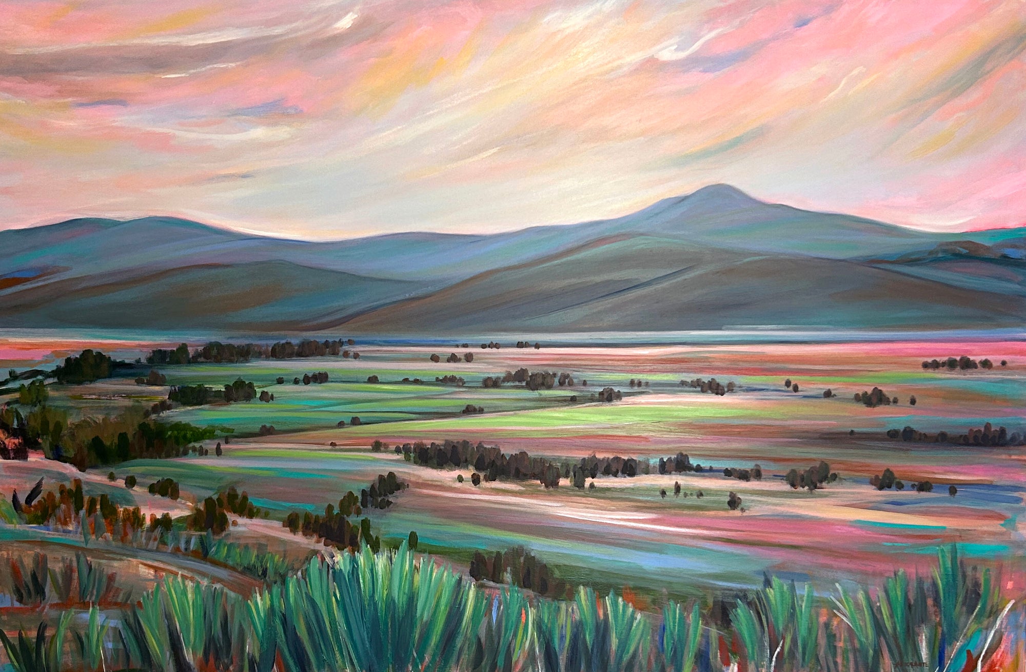 Full image of Dream Valley original Australian landscape artwork by Anakita Escalante