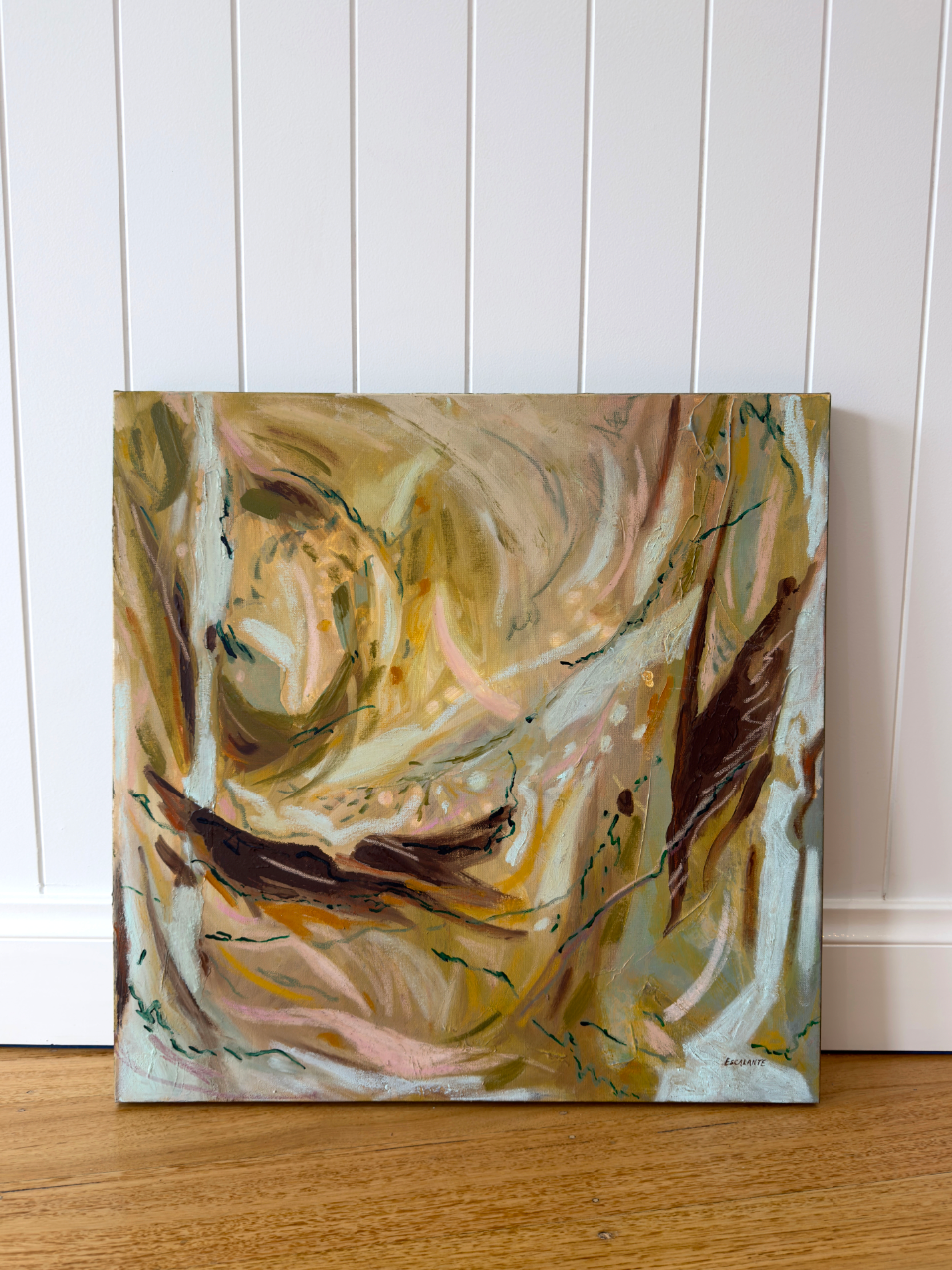 full image of Gumleaf Drift, an original Australian abstract painting by Anakita Escalante