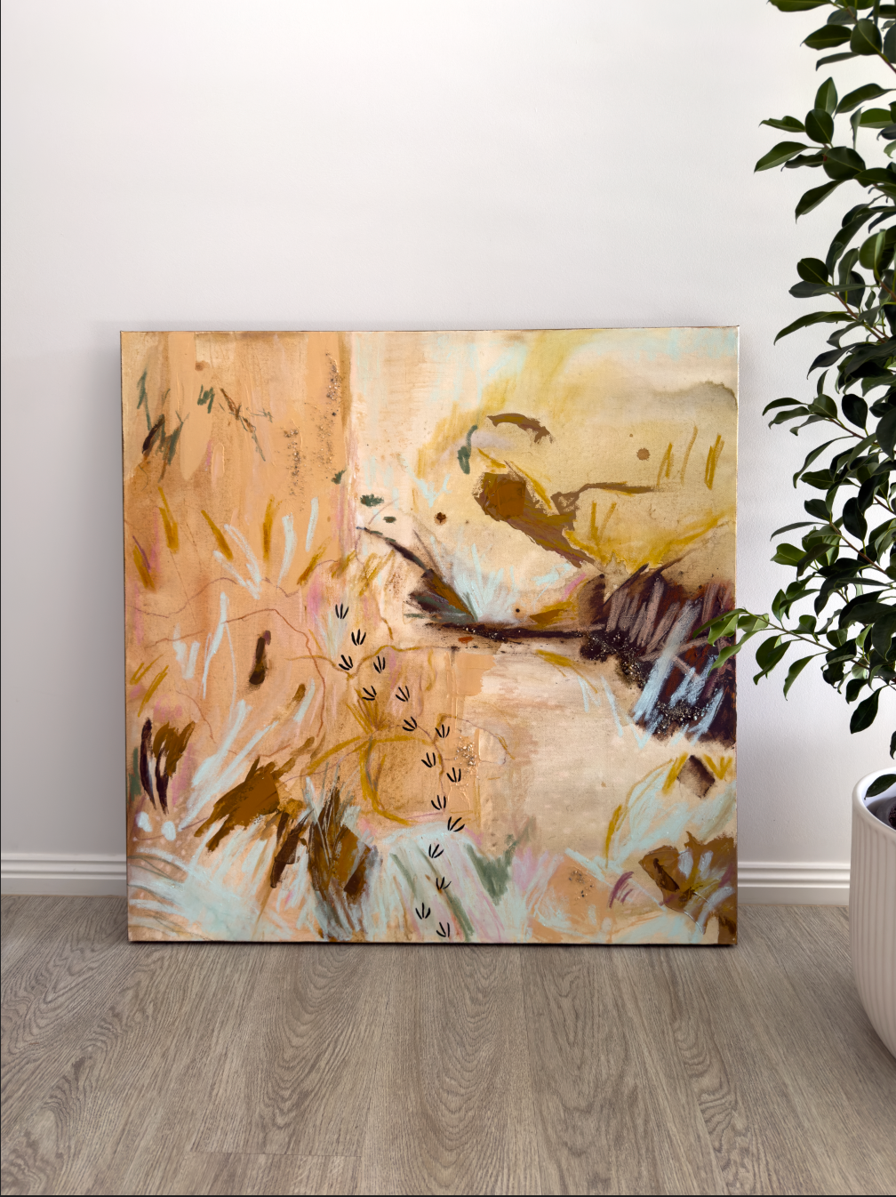 Sunburnt Ground Feathered Trace original Australian landscape painting by Anakita Escalante