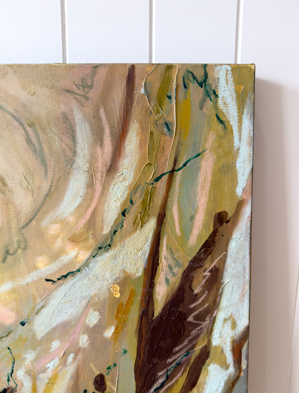 Textures of Gumleaf Drift original Australian abstract painting by Anakita Escalante